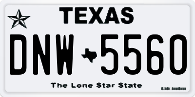 TX license plate DNW5560
