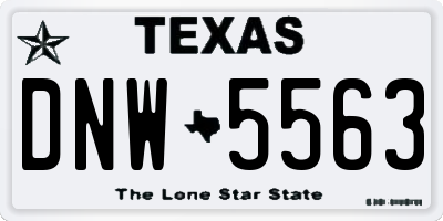 TX license plate DNW5563