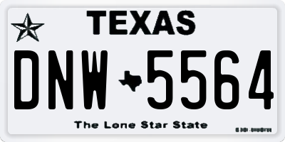 TX license plate DNW5564