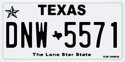 TX license plate DNW5571