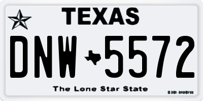 TX license plate DNW5572