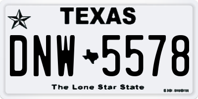 TX license plate DNW5578