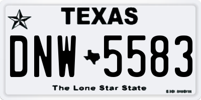 TX license plate DNW5583