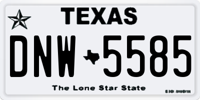 TX license plate DNW5585