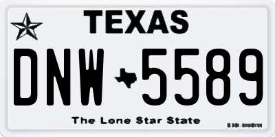 TX license plate DNW5589