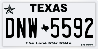 TX license plate DNW5592