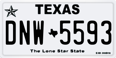 TX license plate DNW5593