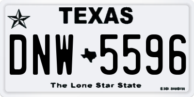 TX license plate DNW5596