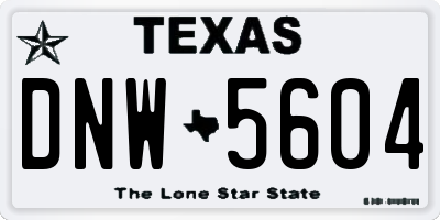 TX license plate DNW5604