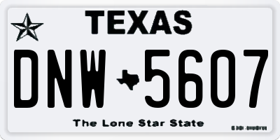 TX license plate DNW5607
