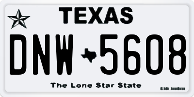 TX license plate DNW5608