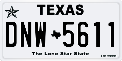 TX license plate DNW5611