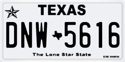 TX license plate DNW5616