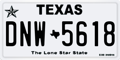 TX license plate DNW5618