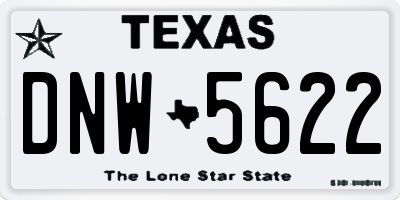 TX license plate DNW5622