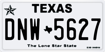 TX license plate DNW5627