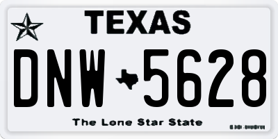TX license plate DNW5628