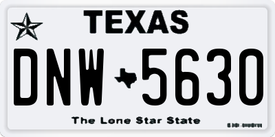 TX license plate DNW5630