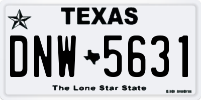 TX license plate DNW5631