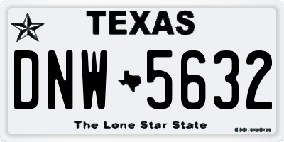 TX license plate DNW5632