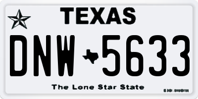 TX license plate DNW5633