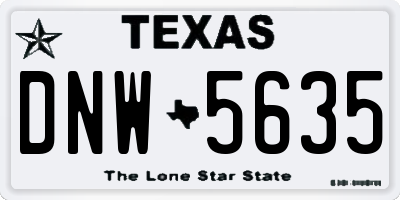 TX license plate DNW5635