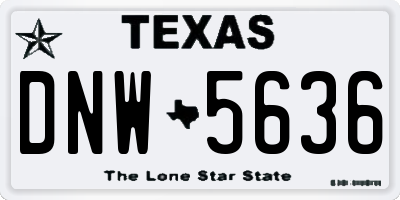 TX license plate DNW5636