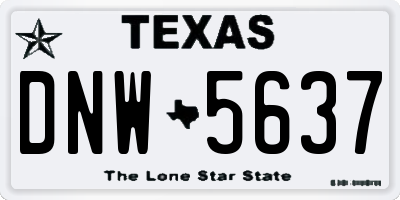 TX license plate DNW5637