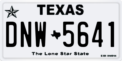 TX license plate DNW5641