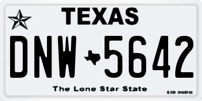 TX license plate DNW5642