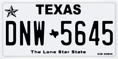 TX license plate DNW5645