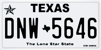 TX license plate DNW5646