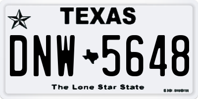 TX license plate DNW5648