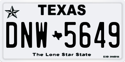 TX license plate DNW5649