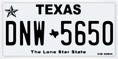 TX license plate DNW5650