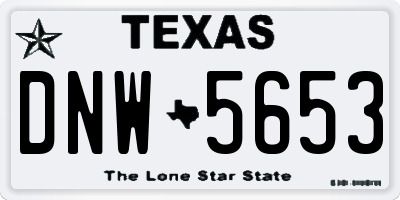 TX license plate DNW5653