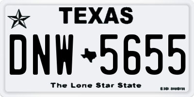 TX license plate DNW5655