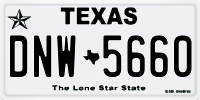 TX license plate DNW5660