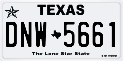 TX license plate DNW5661