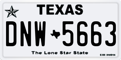TX license plate DNW5663