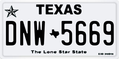TX license plate DNW5669