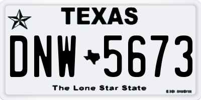 TX license plate DNW5673