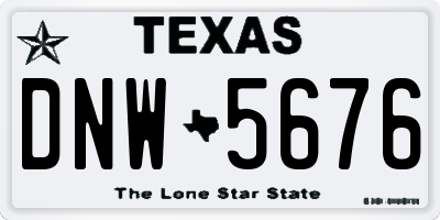 TX license plate DNW5676