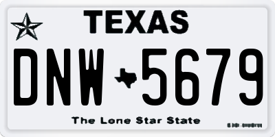 TX license plate DNW5679