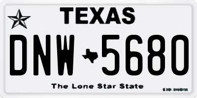 TX license plate DNW5680
