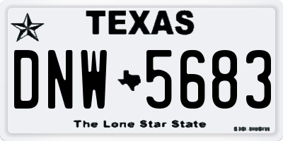 TX license plate DNW5683