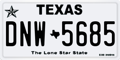TX license plate DNW5685