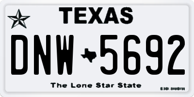 TX license plate DNW5692