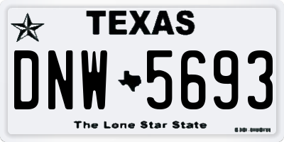 TX license plate DNW5693
