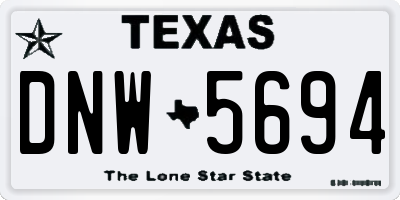 TX license plate DNW5694
